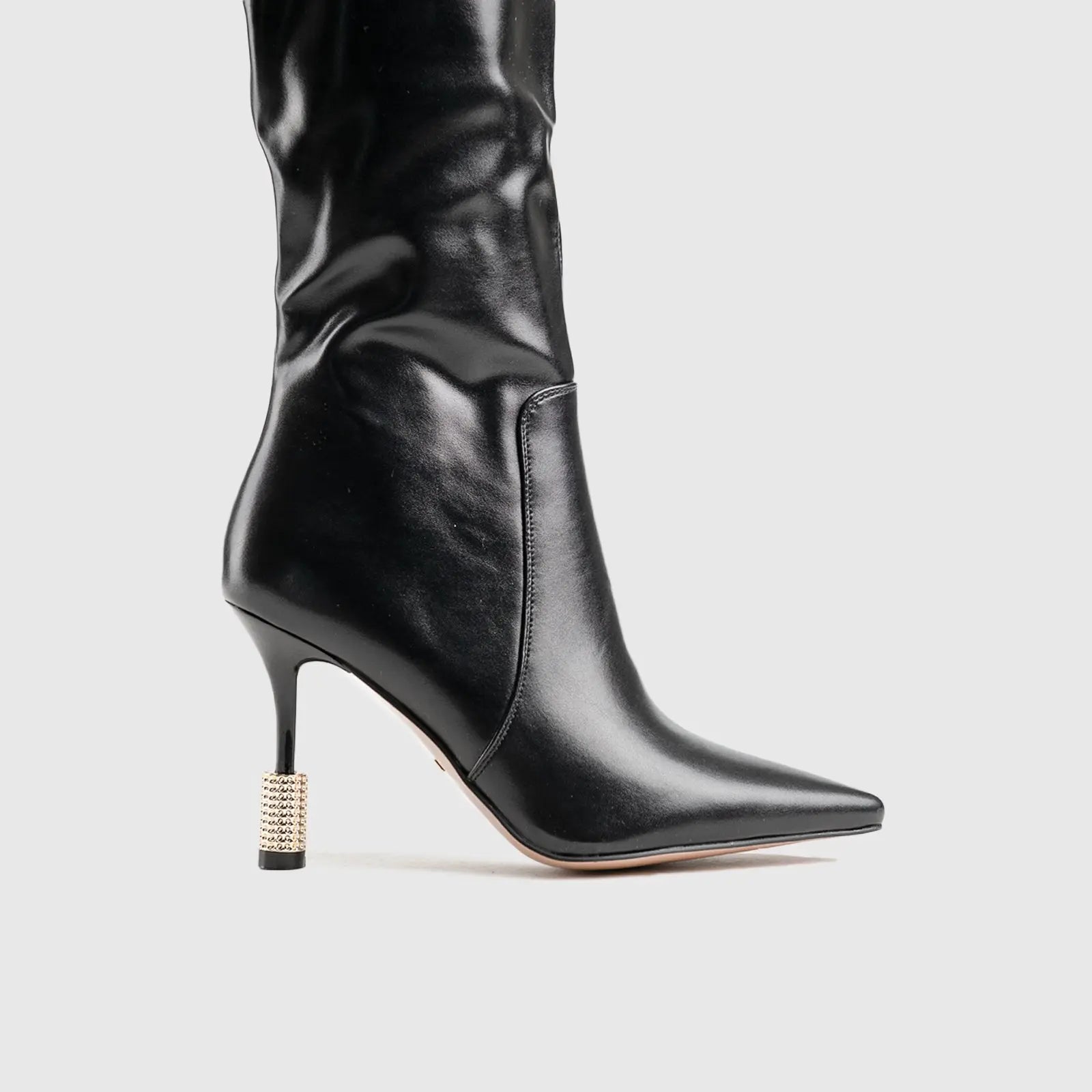 Statement High Heel Long Boot Black Car_037