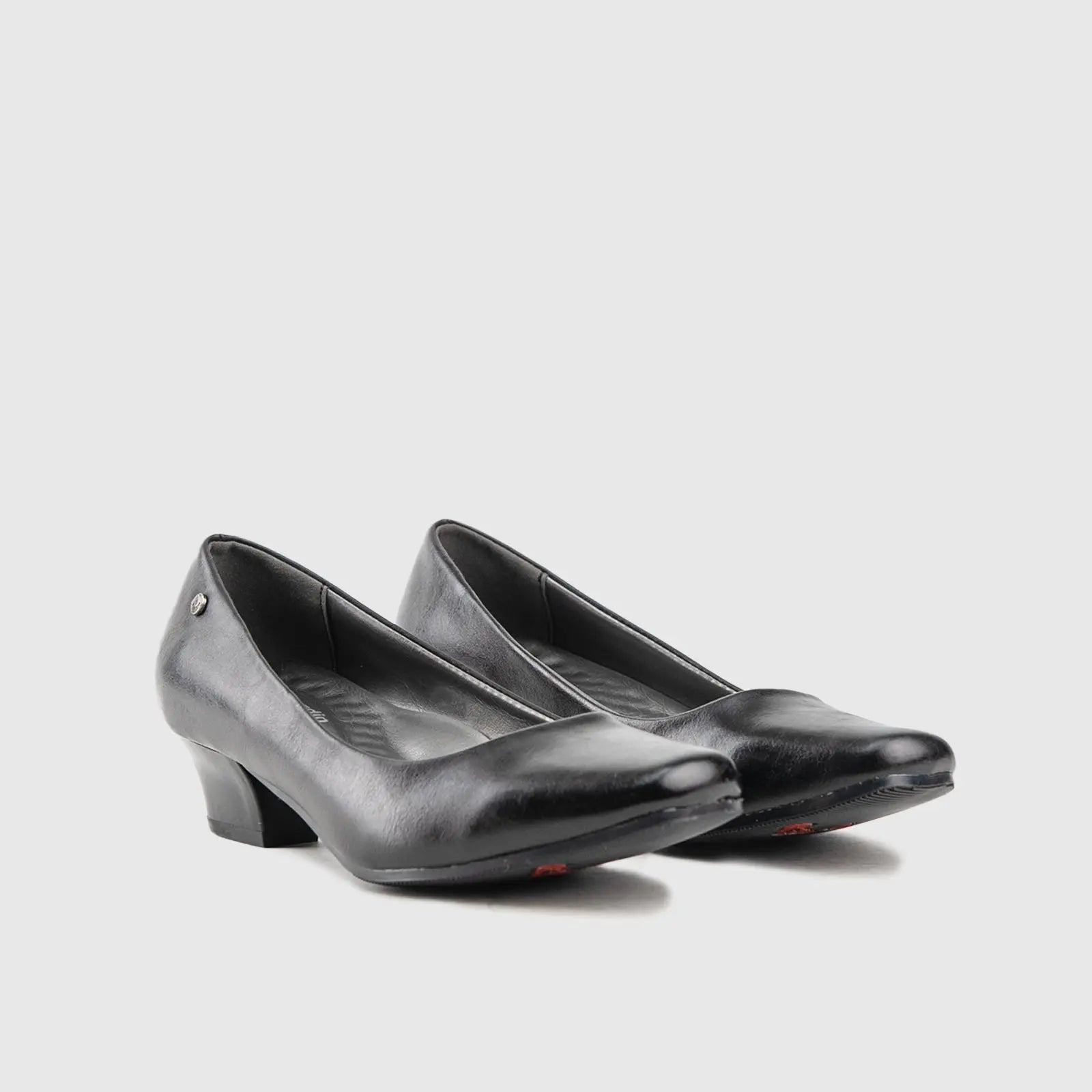 Low Block Heel Court Shoe 10032 Black