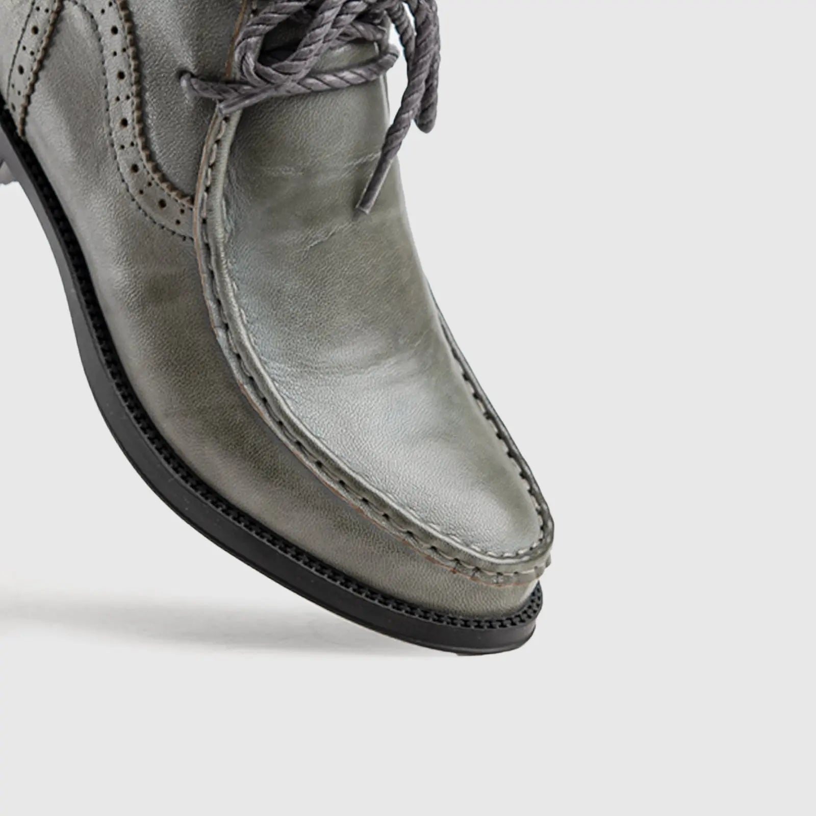 Leather Ankle Boots Grey HA020