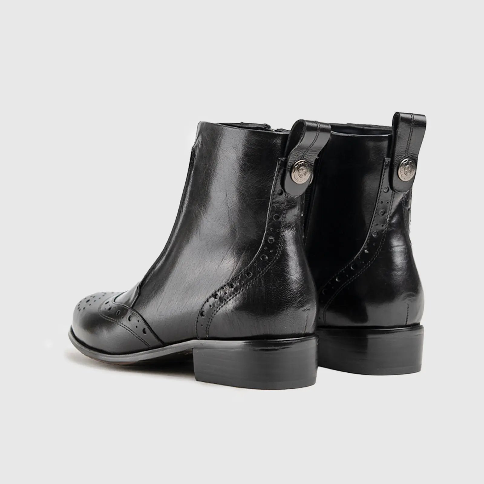Leather Ankle Boots Black HA018