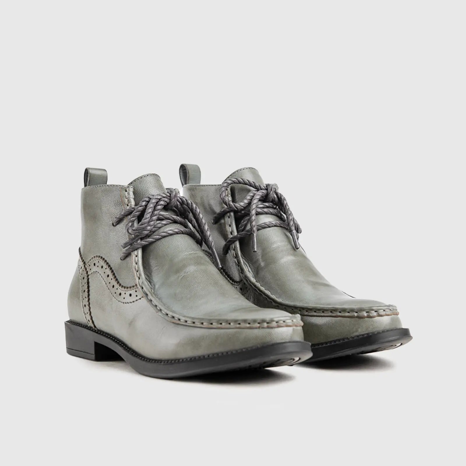 Leather Ankle Boots Grey HA020