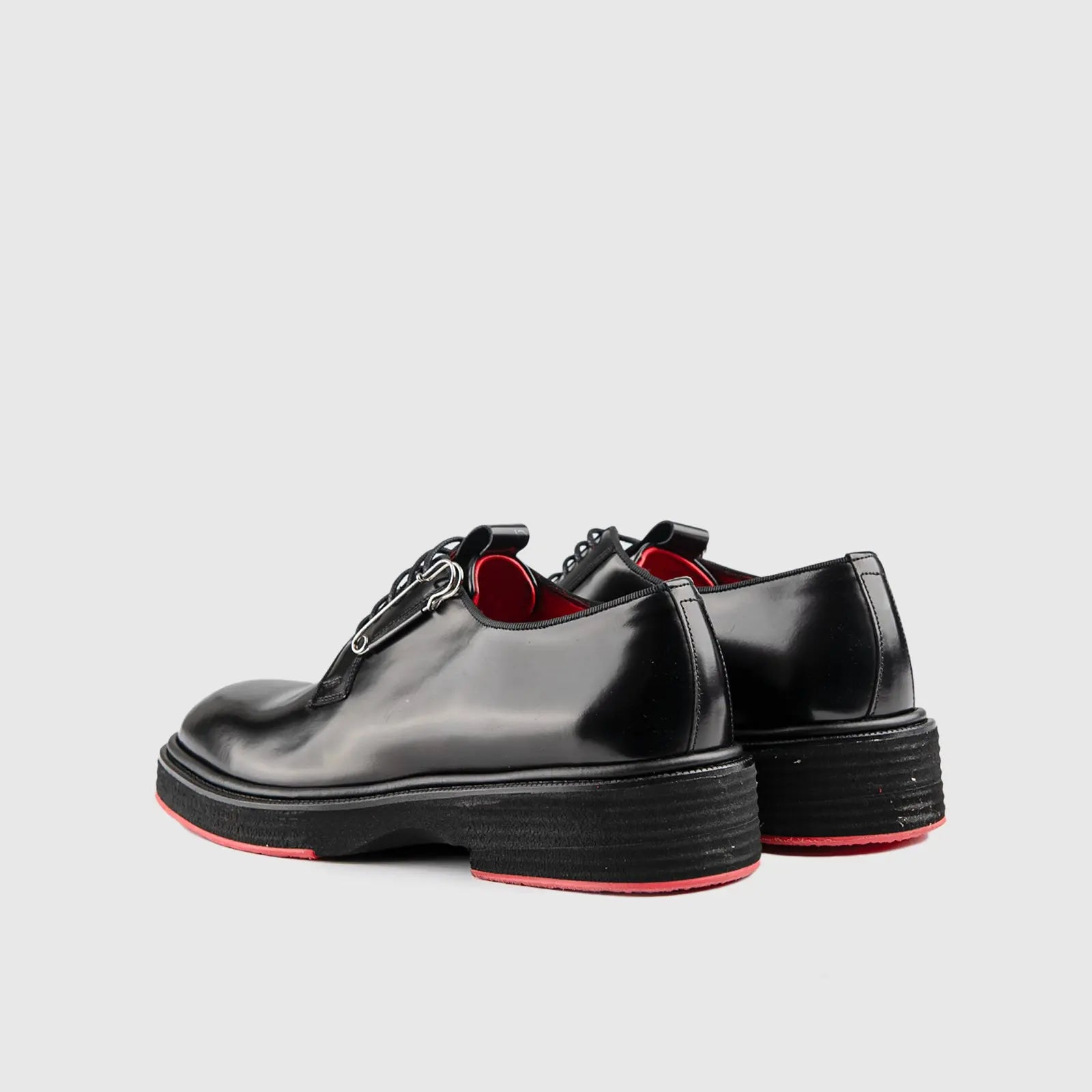 Chunky Sole Dress Oxfords Black Hi Shine 0218