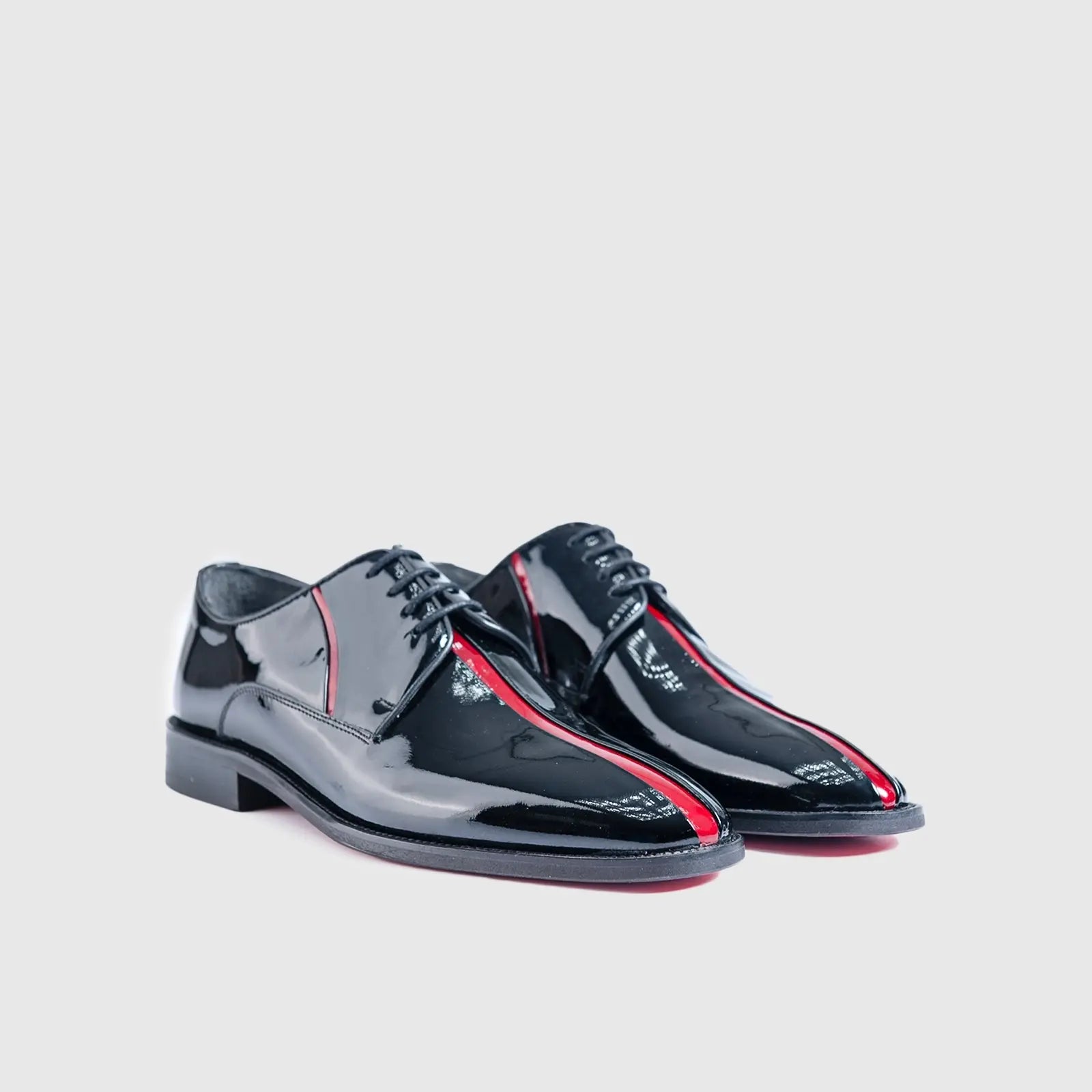 Dress Oxfords 2-690 Black Patent-Red