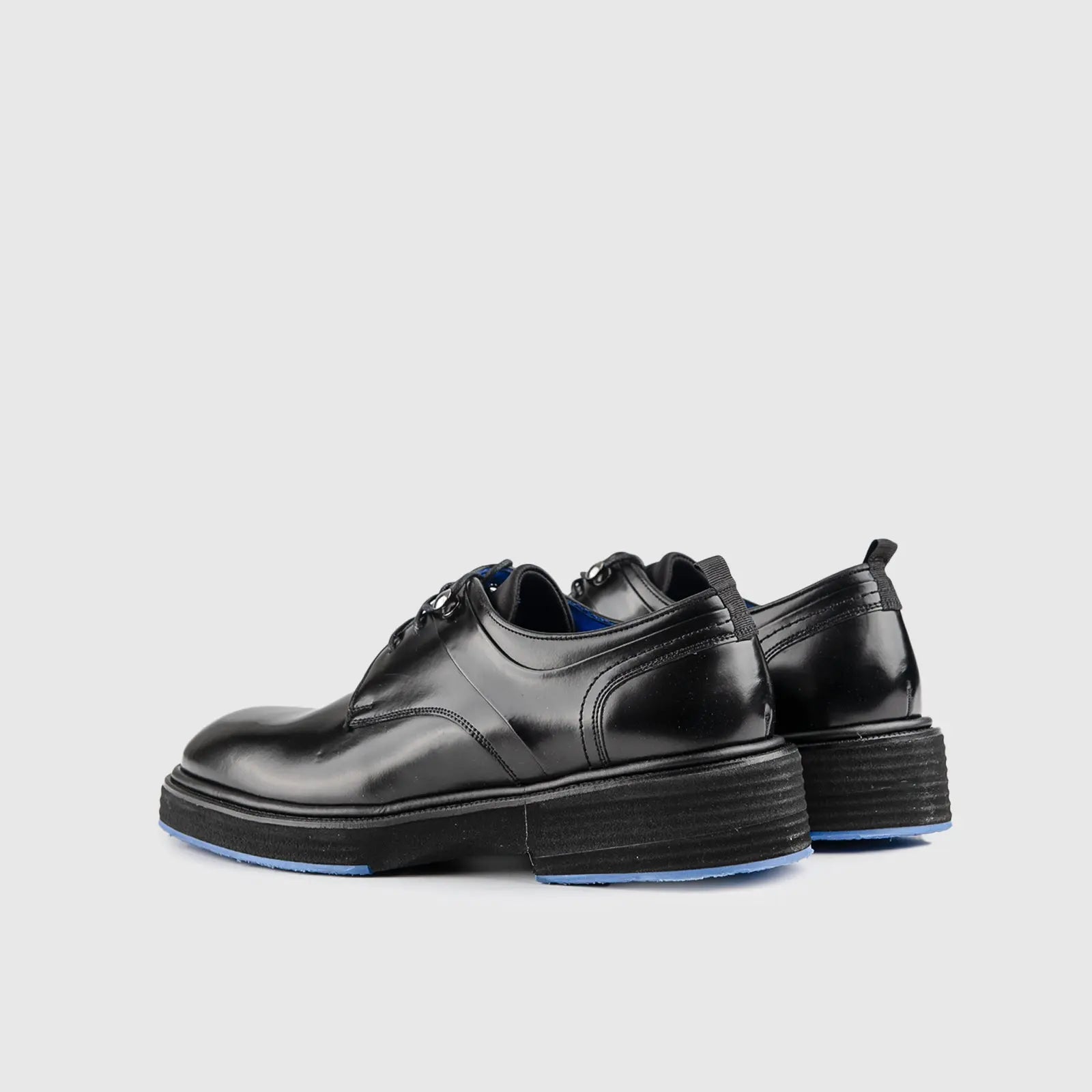Chunky Sole Dress Oxfords Black High Shine 2317
