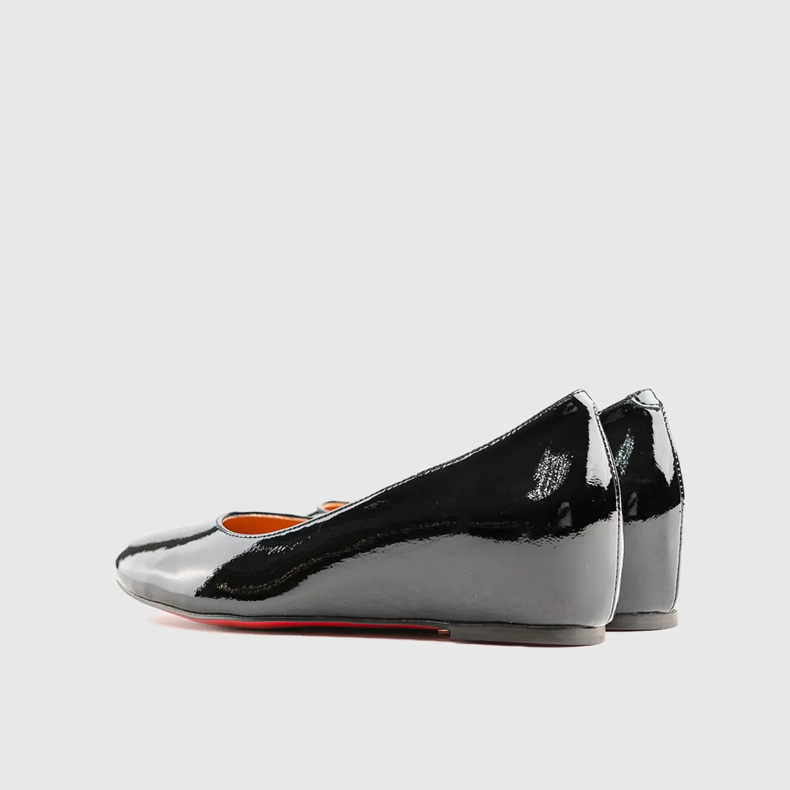 Leather Dress Wedge Black Lar013