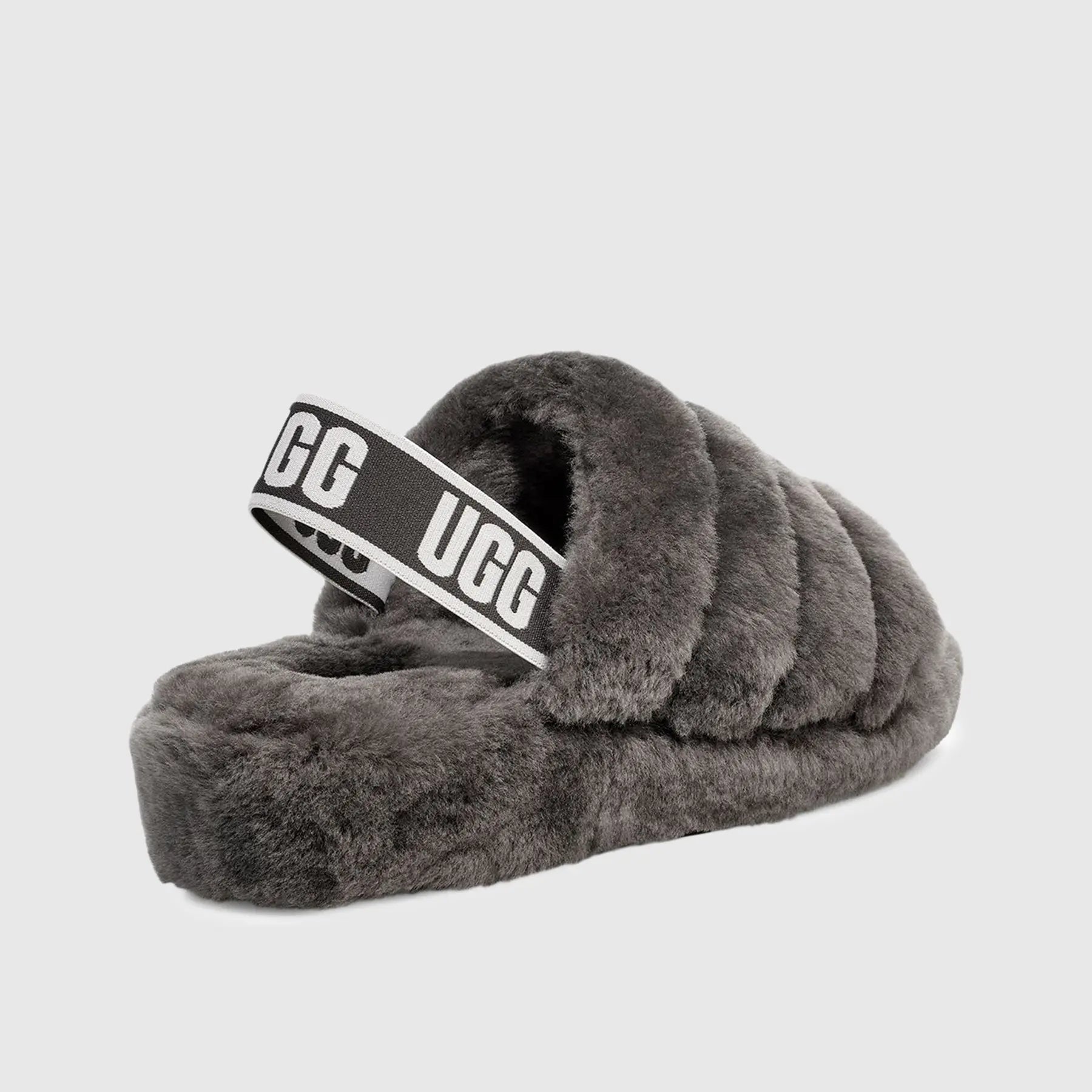 Ugg Fluff Yeah Slide Natural Charcoal 1095119