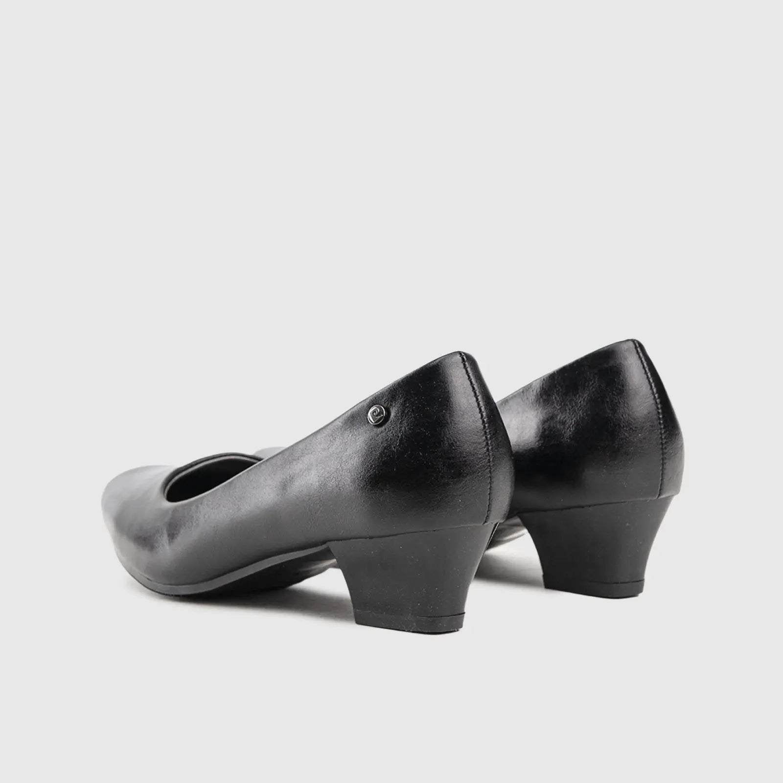 Low Block Heel Court Shoe 10032 Black
