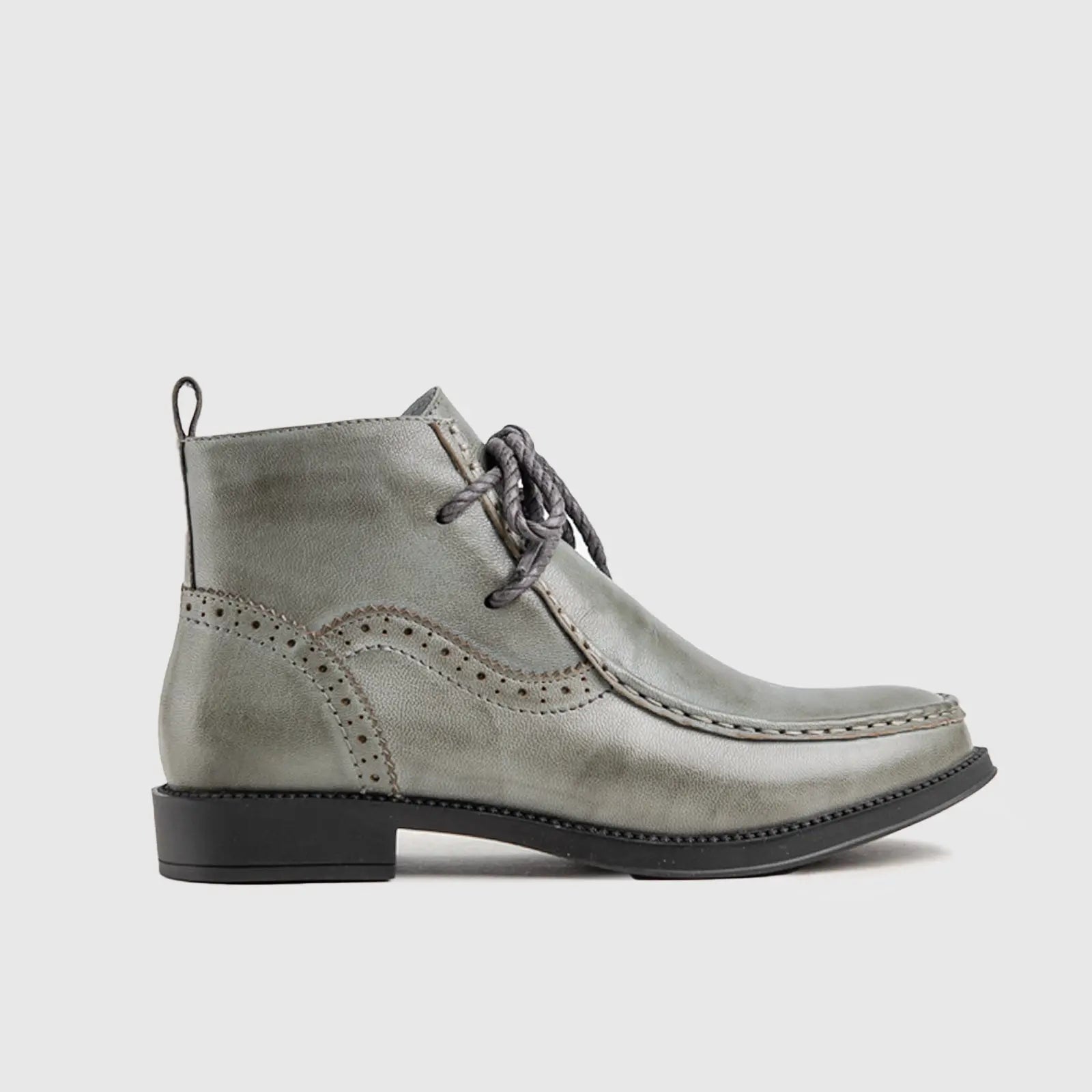 Leather Ankle Boots Grey HA020