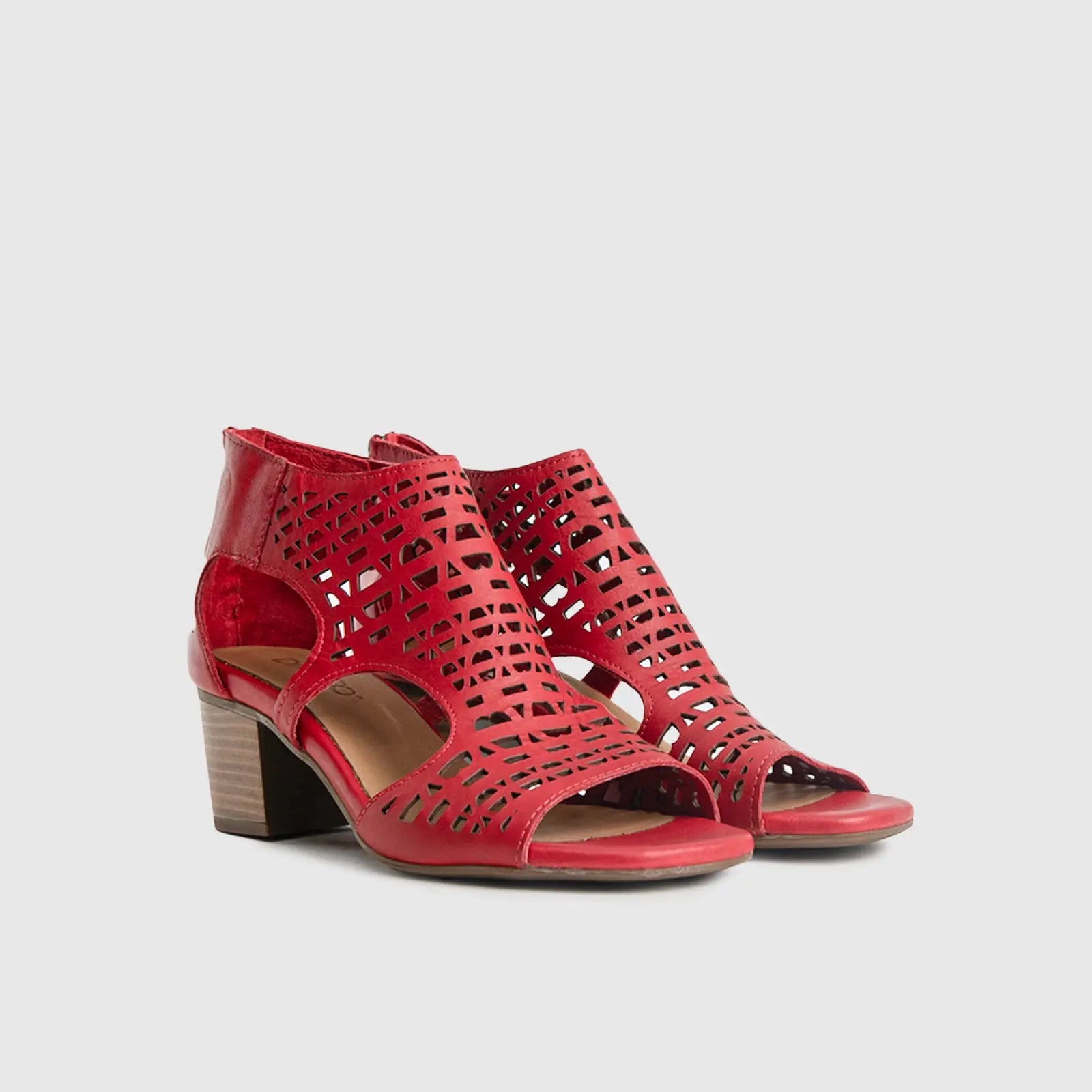 Comfort Block Heel Sandal Red 8426