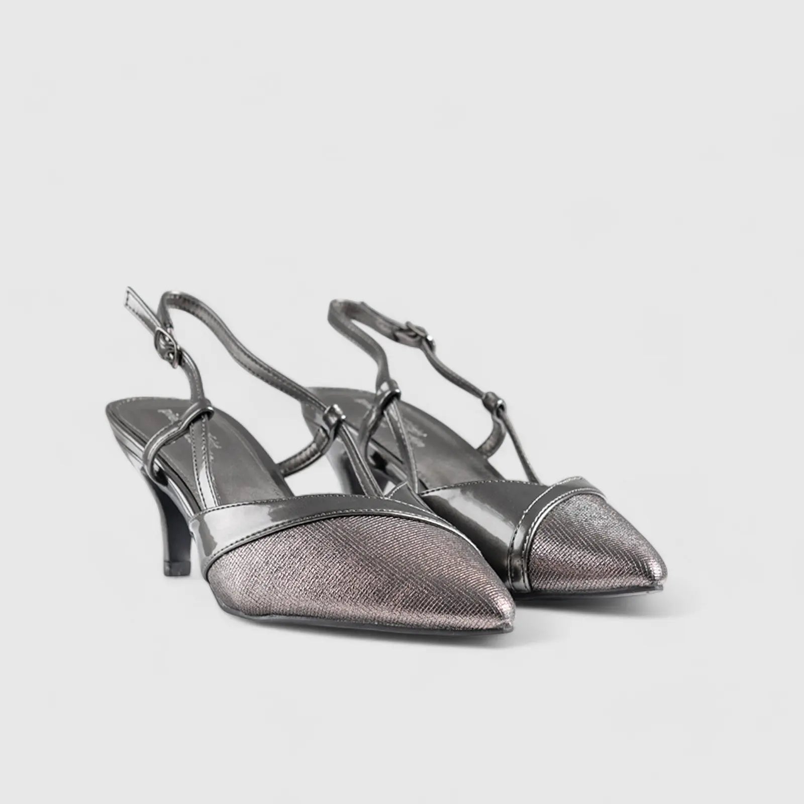 Slingback Court Shoe Pewter 10558