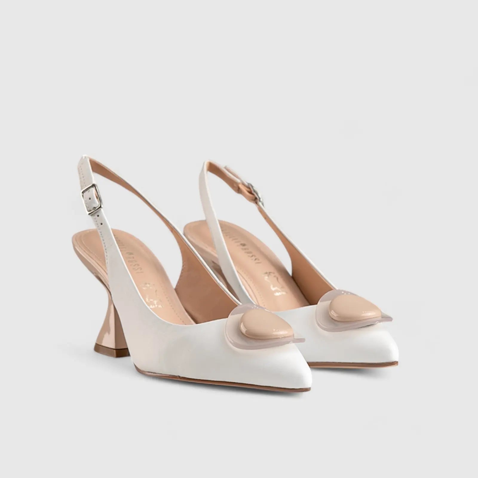 Dress Court Heel White/Beige 11190