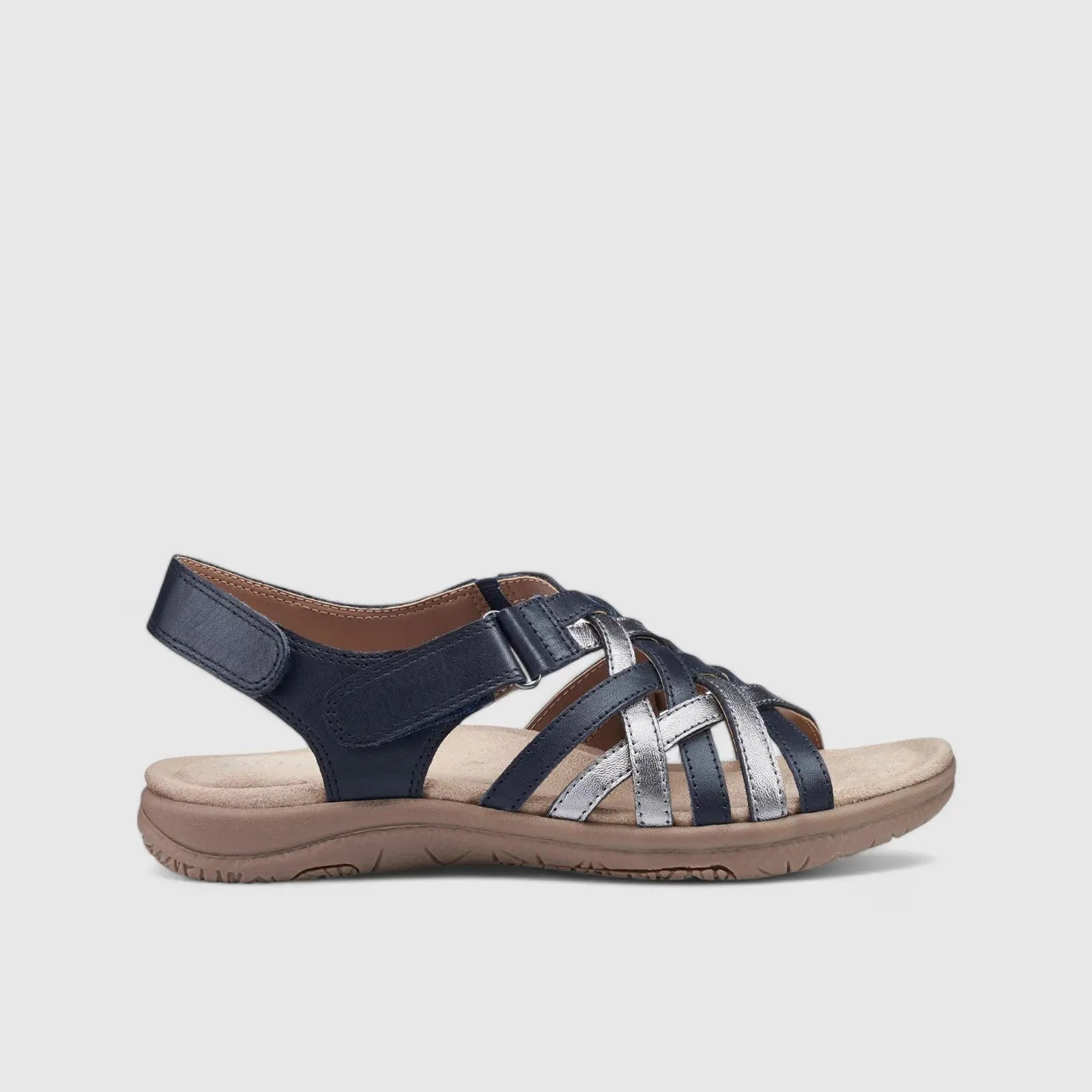 Maple Comfort Leather Sandal Navy/Pewter
