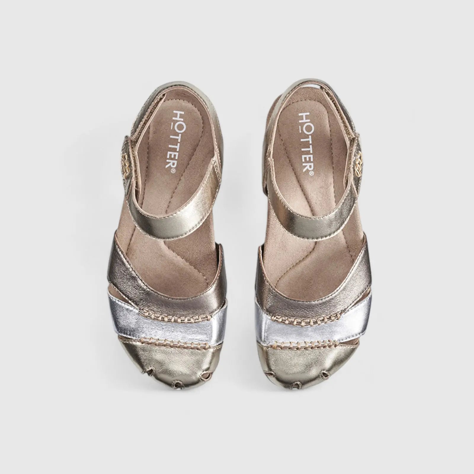 Denali Comfort Leather Fisherman Sandal Metallics