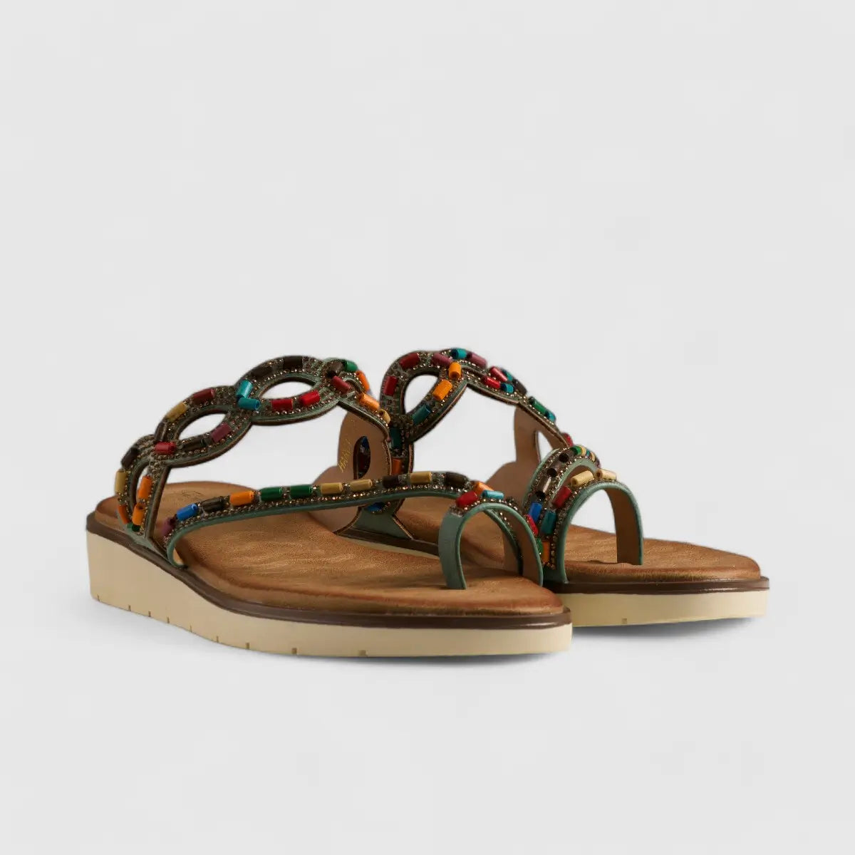 Bulbul Flat Bling Sandal Turquoise HAR017