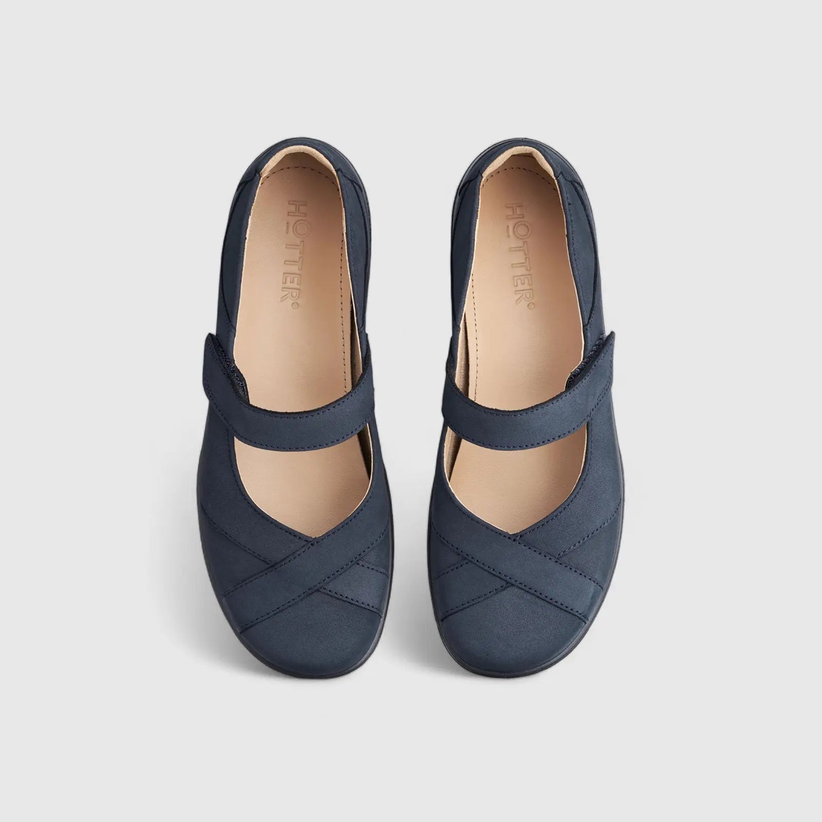 Hope Comfort Leather Shoe Denim Navy