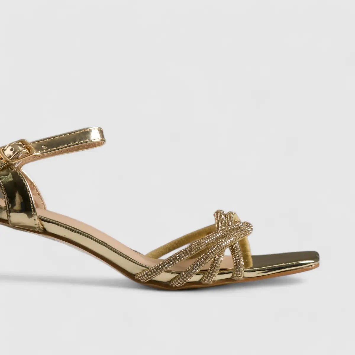 Bulbul Perspex Heel Evening Sandal Gold HAR003