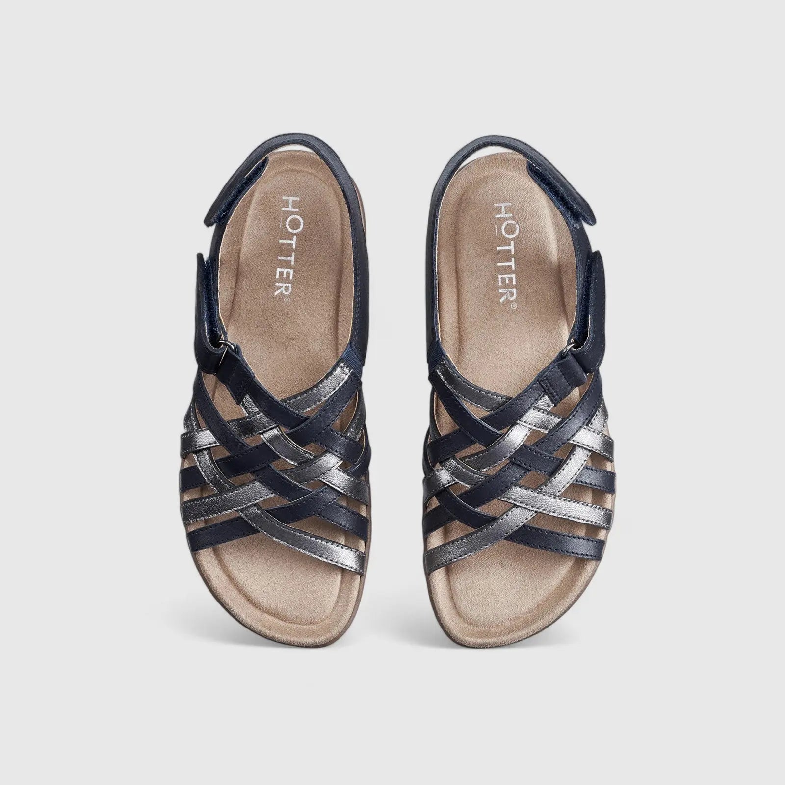Maple Comfort Leather Sandal Navy/Pewter