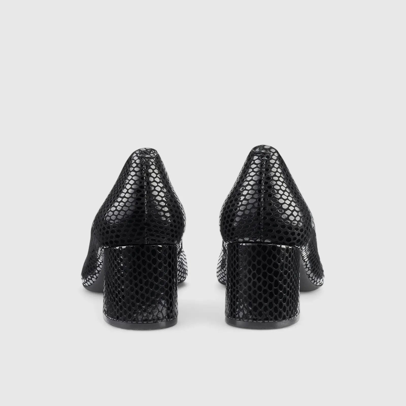 Polka Comfort Heel Court Shoe Black