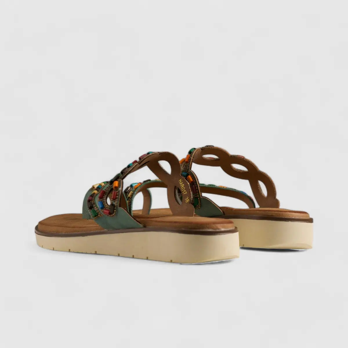 Bulbul Flat Bling Sandal Turquoise HAR017