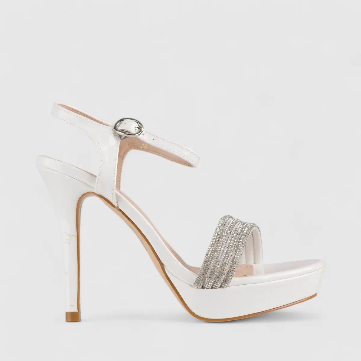 Bulbul Dress Evening High Heel Sandals White HAR004