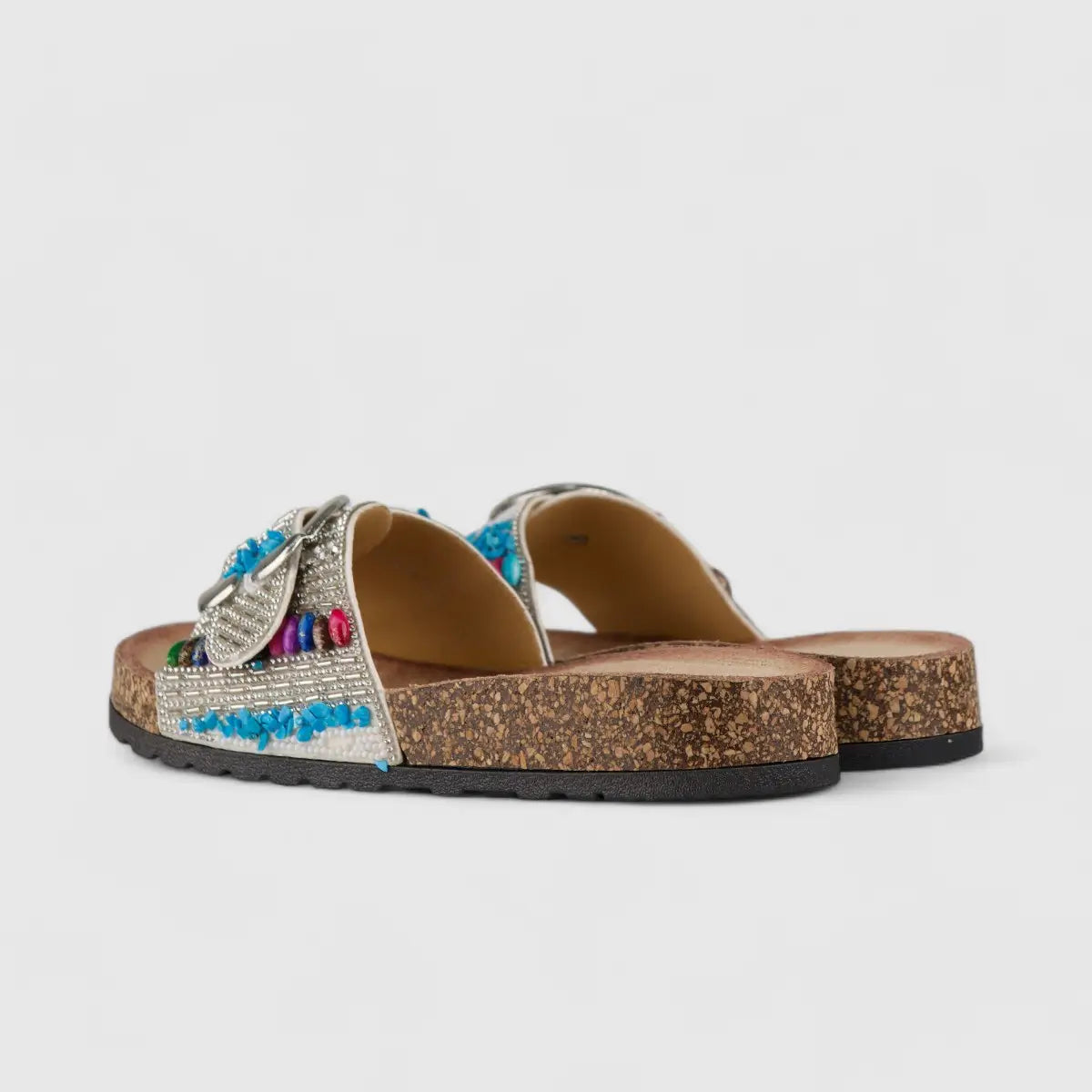 Bulbul Flat Bling Sandal White LU013