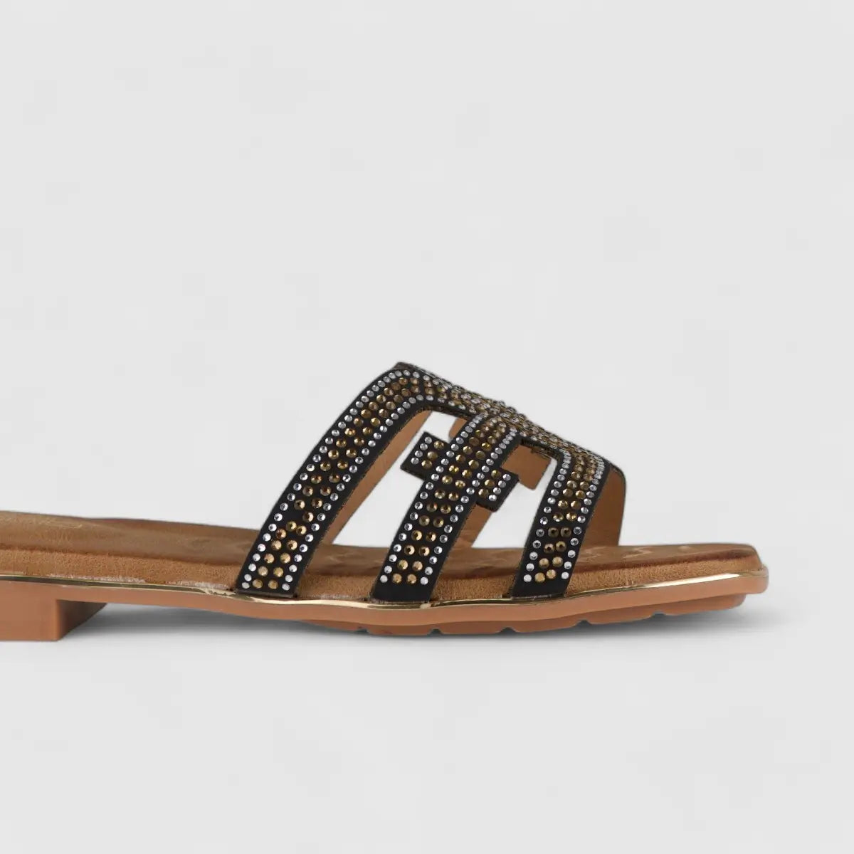 Bulbul Flat Bling Sandal Black HAR010