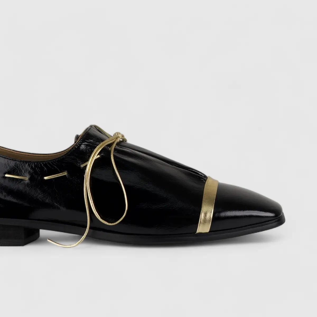 Morbido Leather Moc Pump Loafer Black HDS5-1
