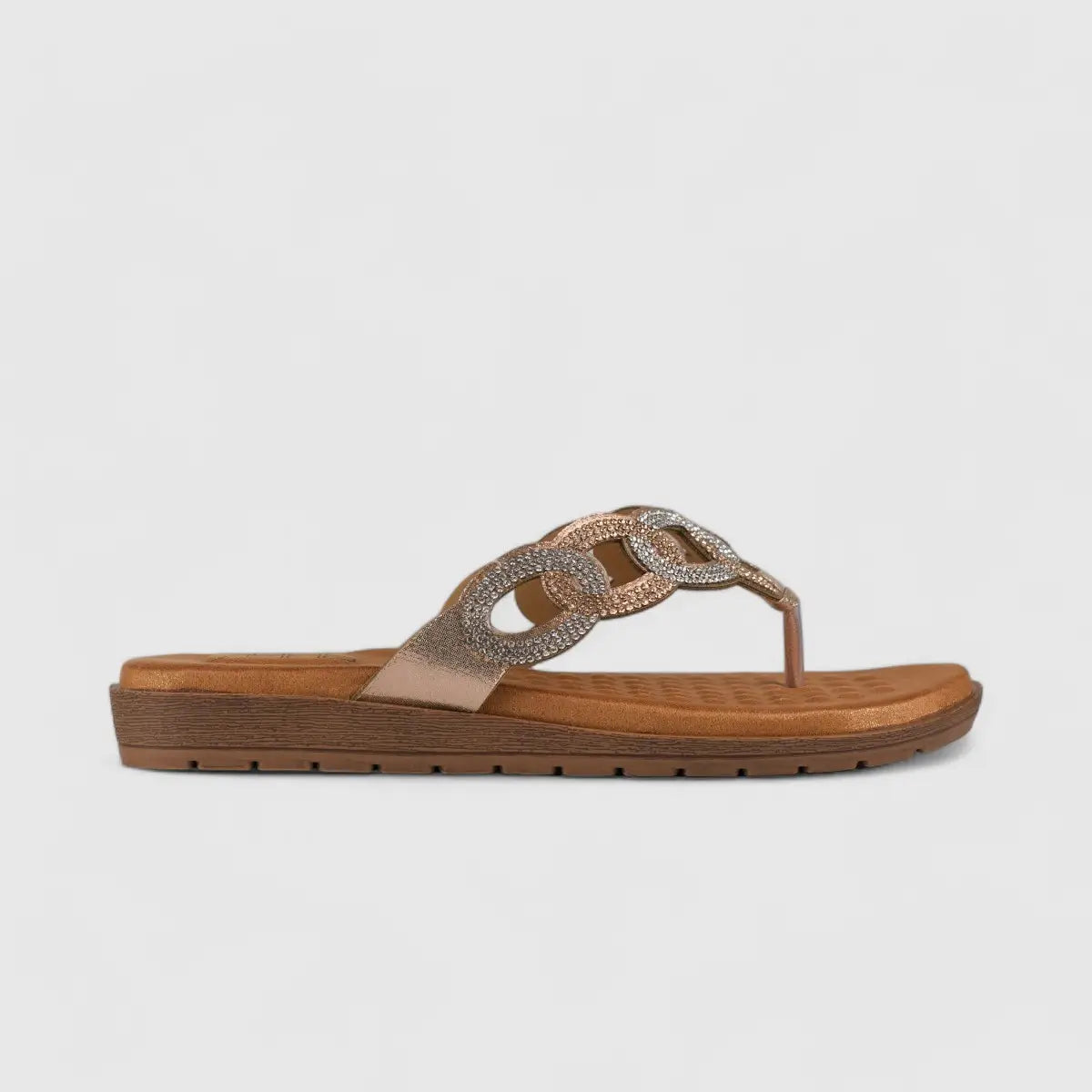 Bulbul Flat Bling Thong Sandal Beige HAR009