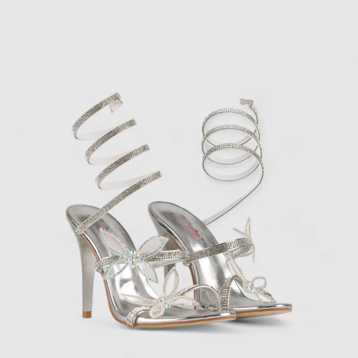 Bulbul Stiletto Heel Sandal Silver LU007