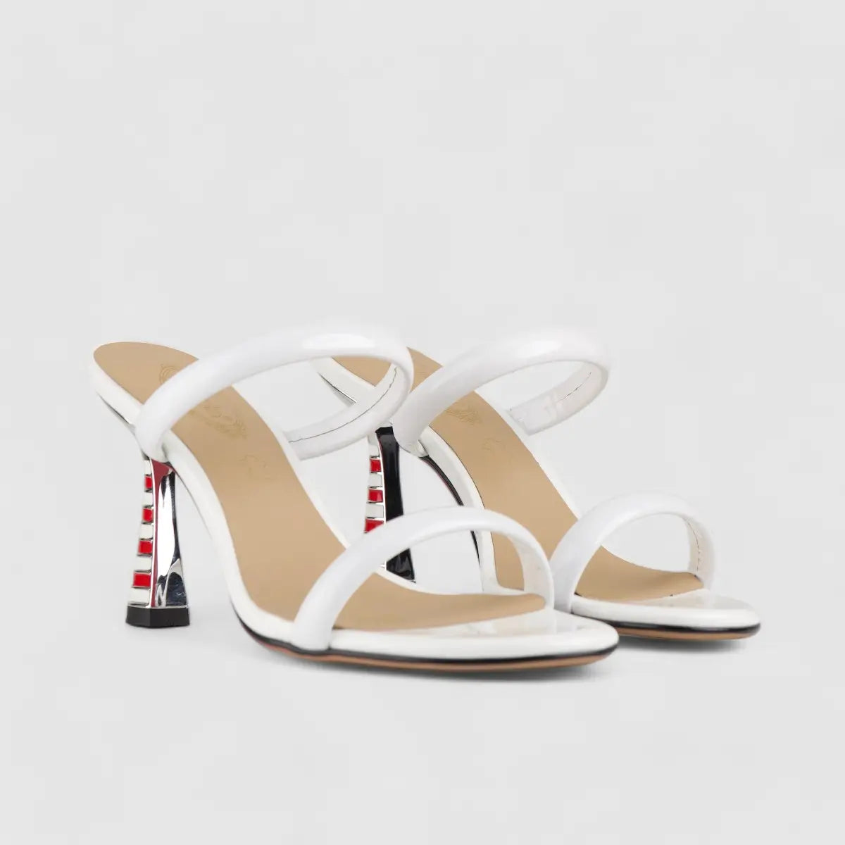 Bulbul Leather Heel Sandal White LAR6005