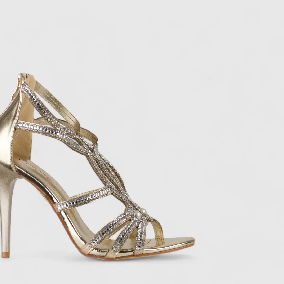 Bulbul Stiletto Heel Sandal Gold LU009