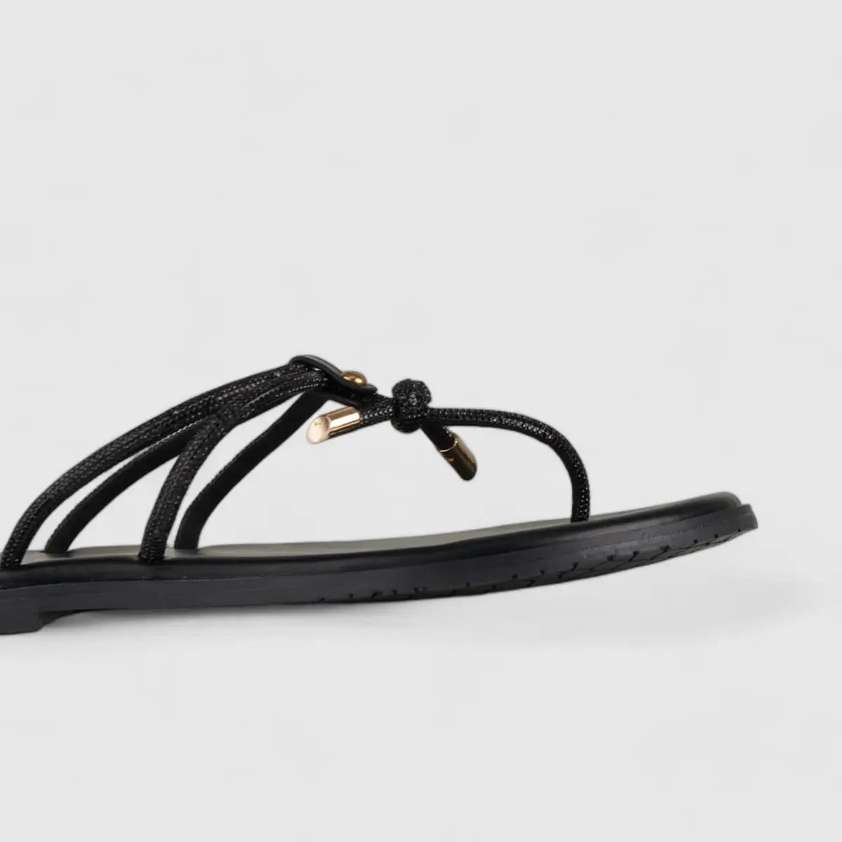 Bulbul Flat Bling Thong Sandal Black HAR015
