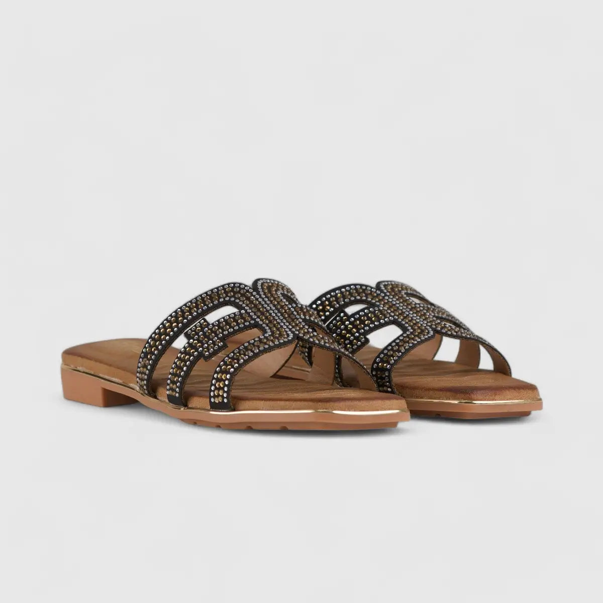 Bulbul Flat Bling Sandal Black HAR010