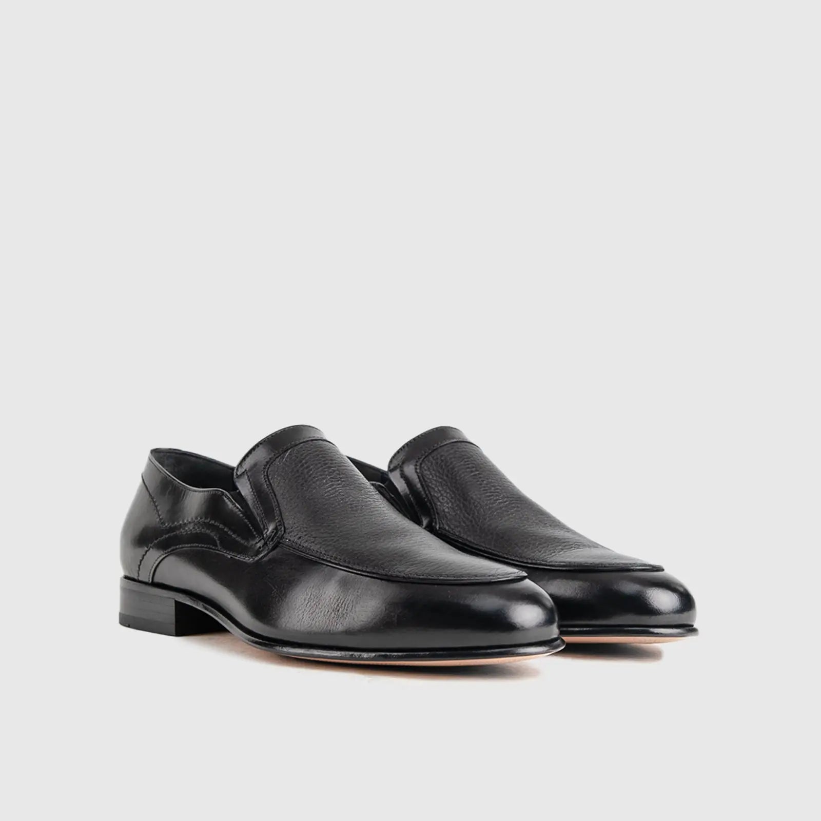 Dress Comfort Slip Ons 6934 Black Deer Skin