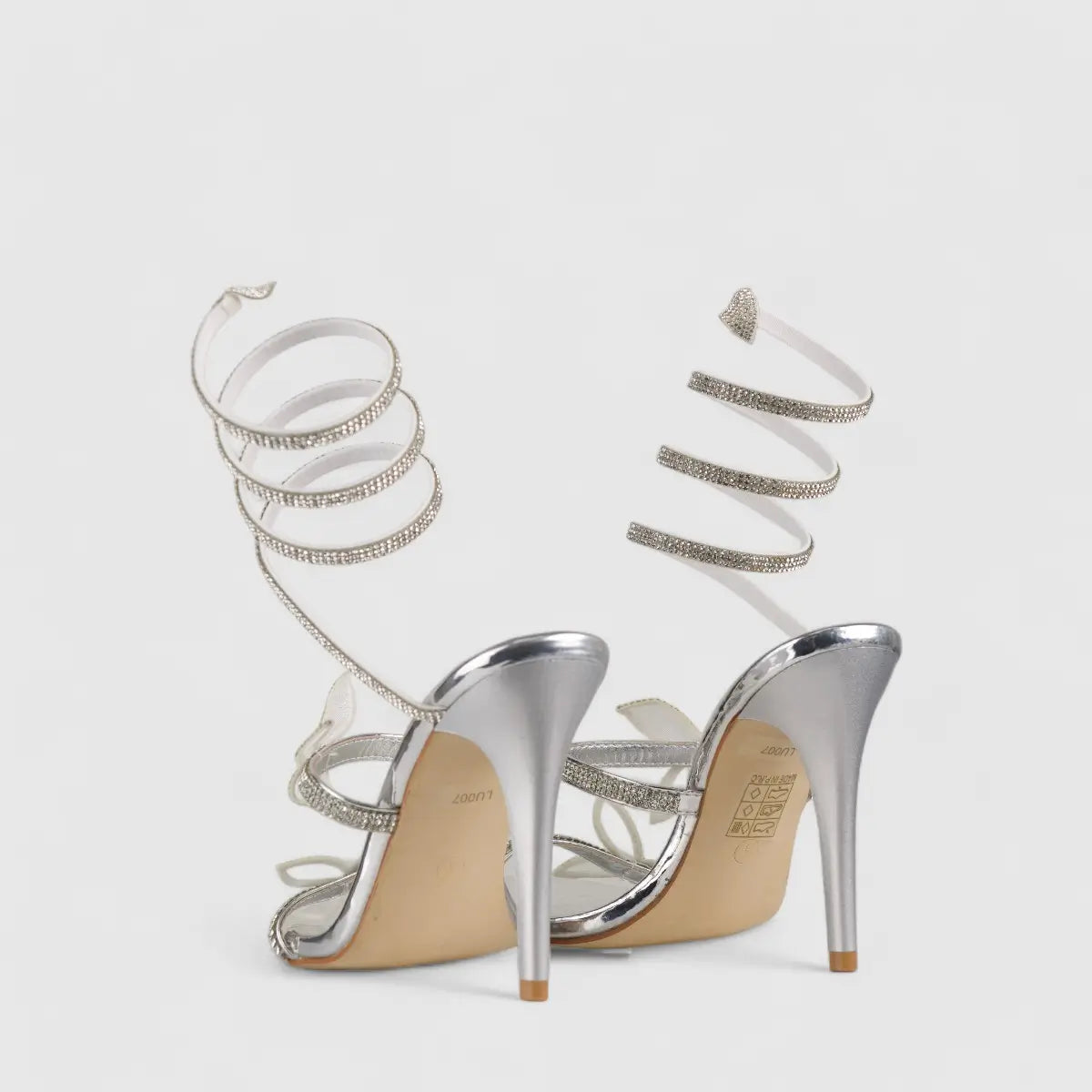 Bulbul Stiletto Heel Sandal Silver LU007