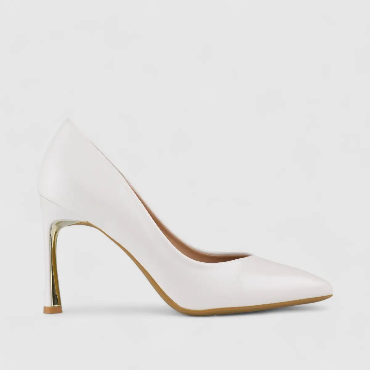 Bulbul Stiletto Court Shoe White LI006