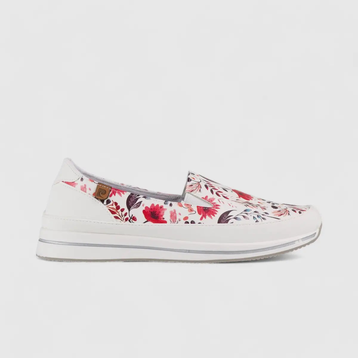 PC Comfort A Cut Pump White Floral 10596