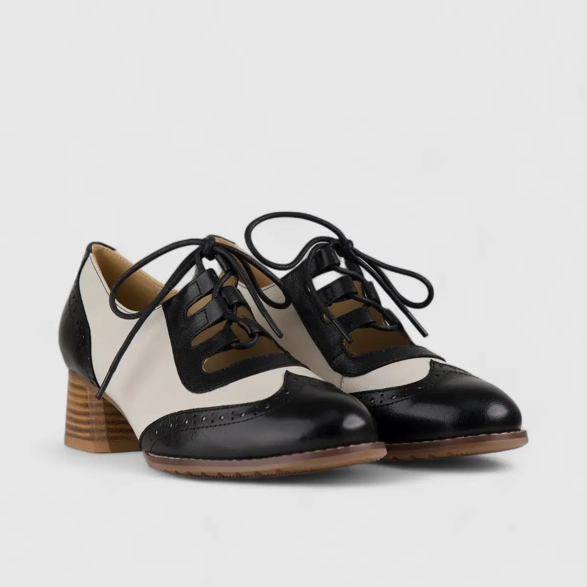 Bulbul Leather Oxford Brogue Black/White K058-8