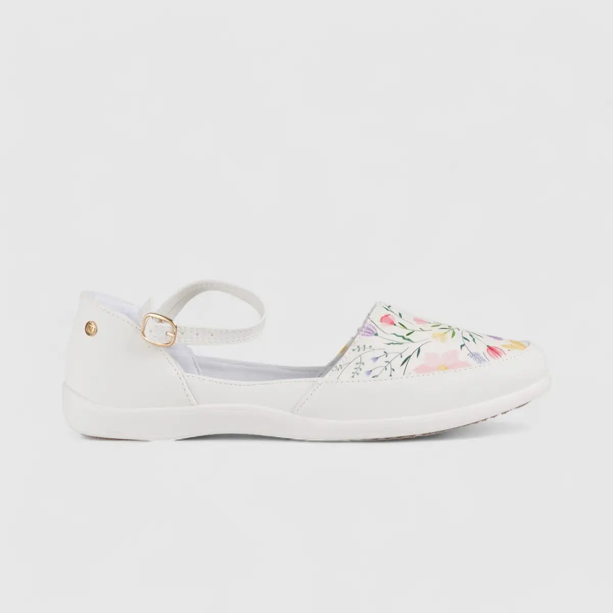 PC Casual Pumps White Floral 10550