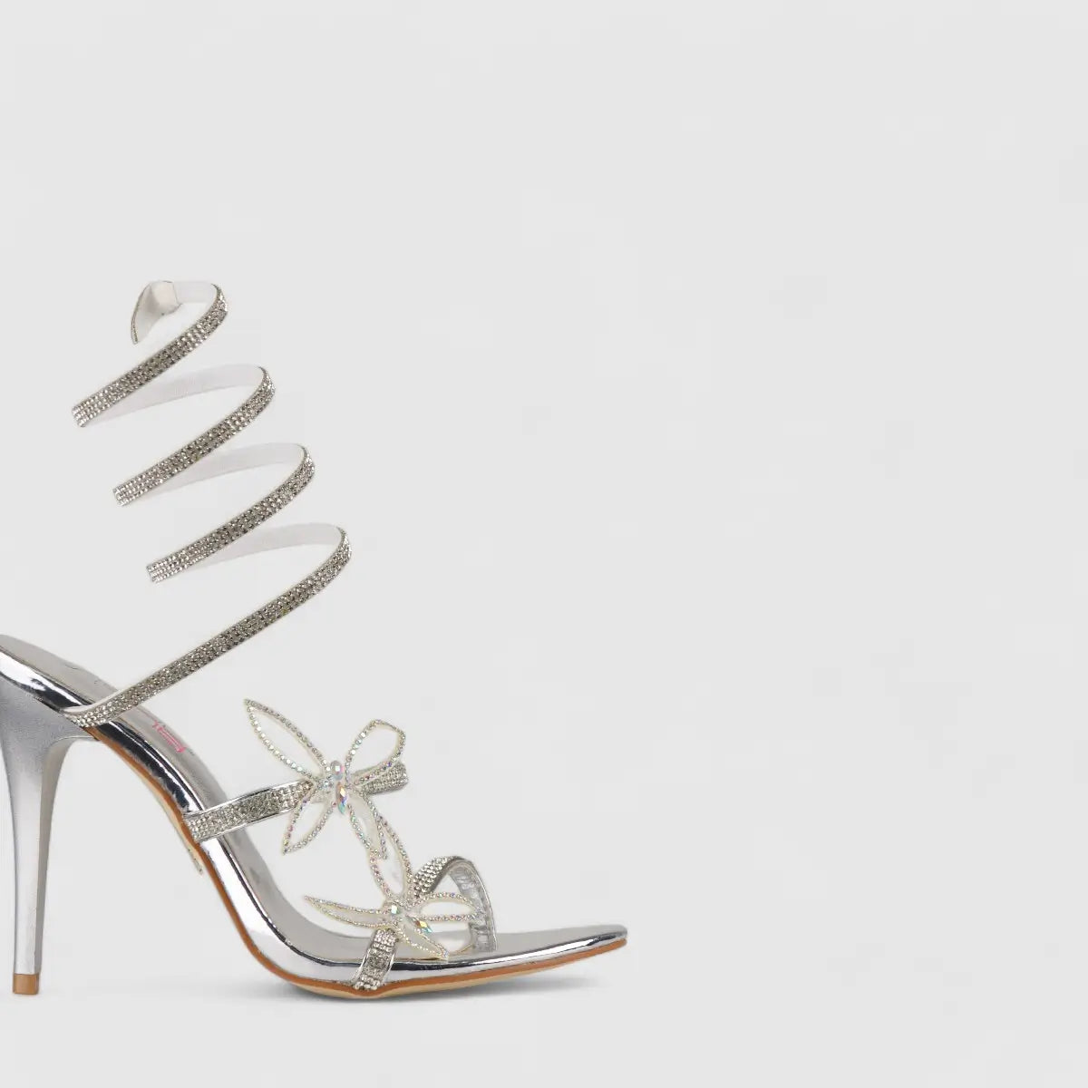 Bulbul Stiletto Heel Sandal Silver LU007